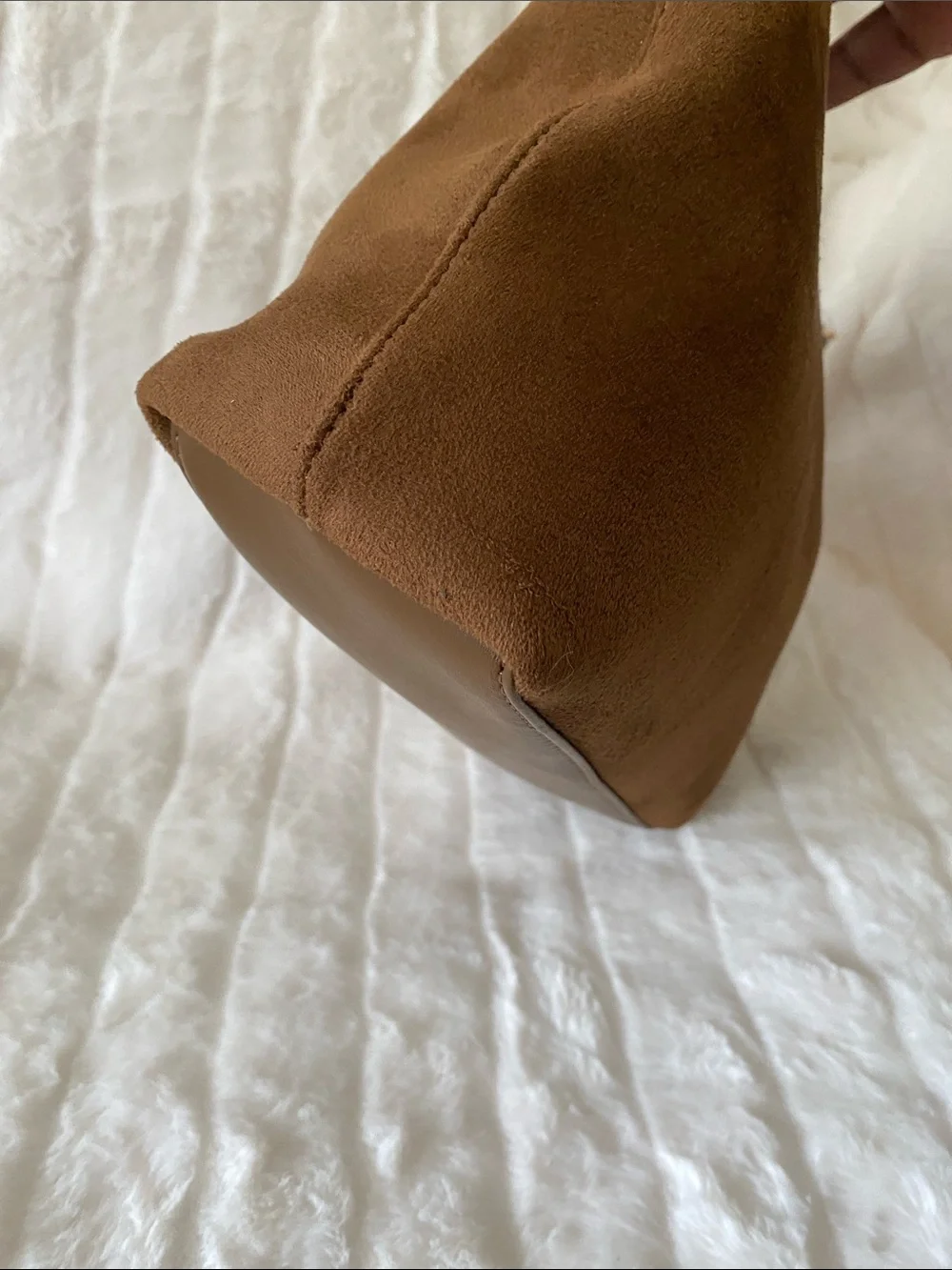Badgley Mischka New York Brown Microsuede Hobo Shoulder Bag